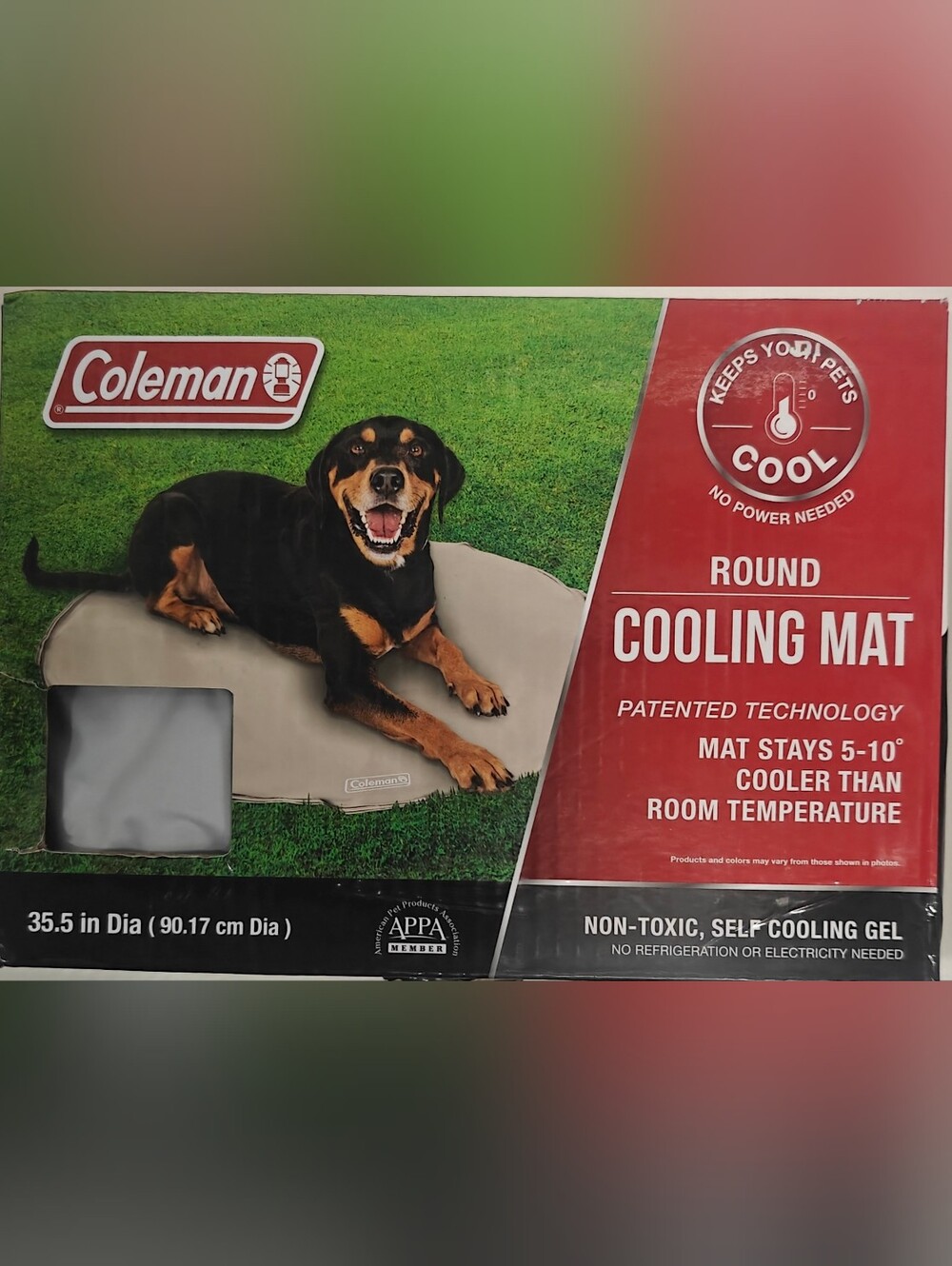 Coleman Cool Round Cooling Mat 35.5” Diameter Pet Dog Cat Summer Cooling Pad